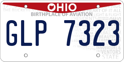 OH license plate GLP7323