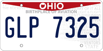 OH license plate GLP7325