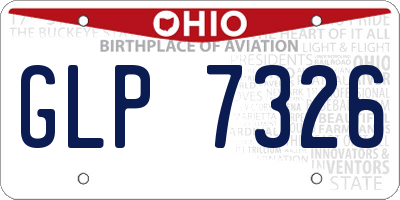 OH license plate GLP7326