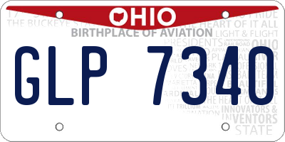 OH license plate GLP7340