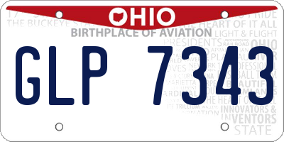 OH license plate GLP7343