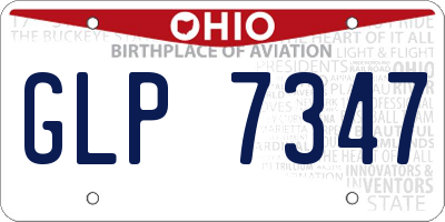 OH license plate GLP7347