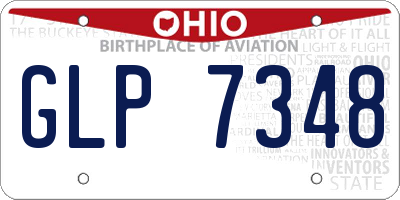 OH license plate GLP7348