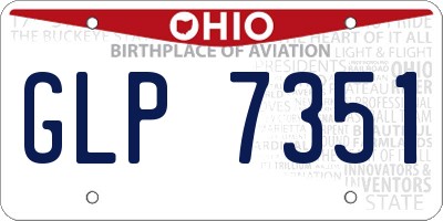 OH license plate GLP7351