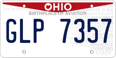 OH license plate GLP7357