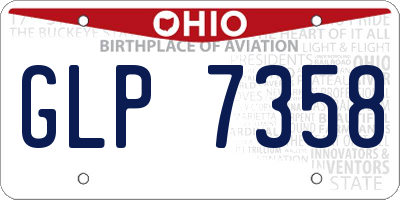 OH license plate GLP7358