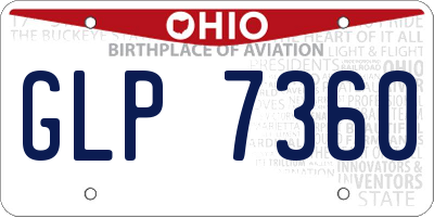 OH license plate GLP7360