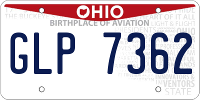 OH license plate GLP7362
