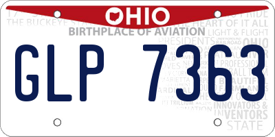 OH license plate GLP7363