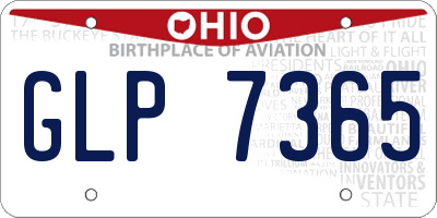 OH license plate GLP7365