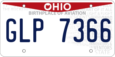 OH license plate GLP7366