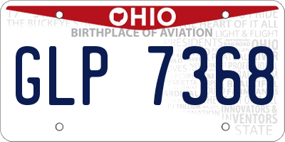 OH license plate GLP7368
