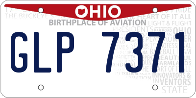 OH license plate GLP7371