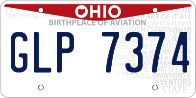 OH license plate GLP7374