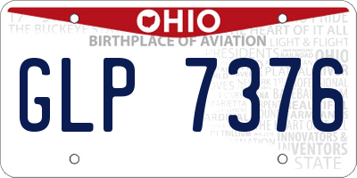 OH license plate GLP7376