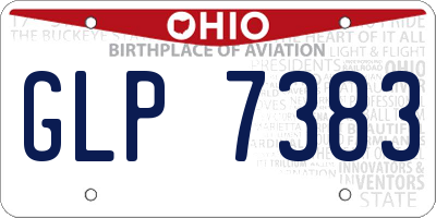 OH license plate GLP7383