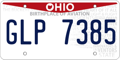 OH license plate GLP7385