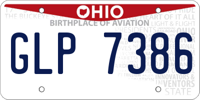 OH license plate GLP7386