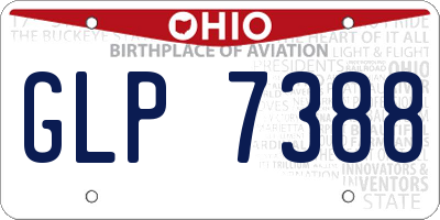 OH license plate GLP7388