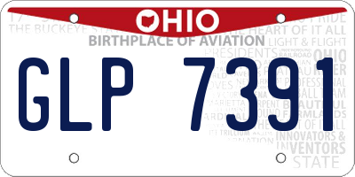 OH license plate GLP7391