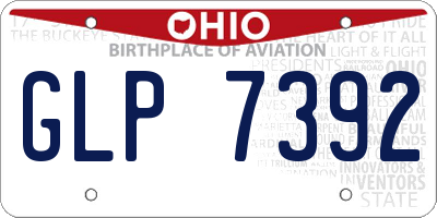 OH license plate GLP7392