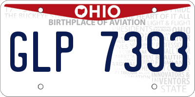 OH license plate GLP7393