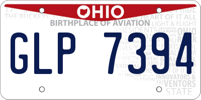 OH license plate GLP7394