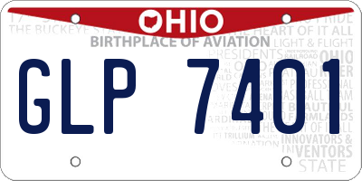 OH license plate GLP7401