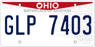 OH license plate GLP7403