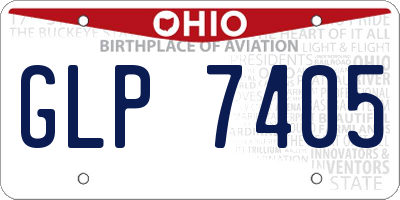 OH license plate GLP7405