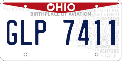OH license plate GLP7411