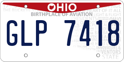 OH license plate GLP7418