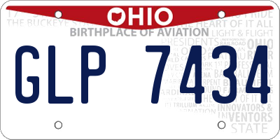 OH license plate GLP7434