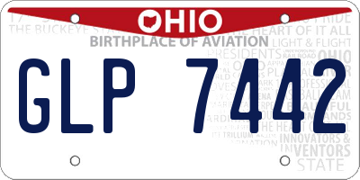 OH license plate GLP7442