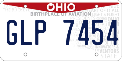 OH license plate GLP7454