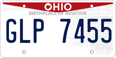 OH license plate GLP7455