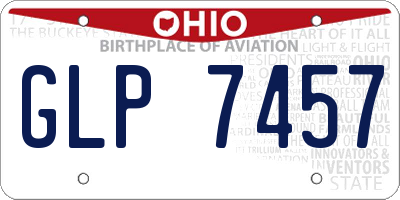 OH license plate GLP7457