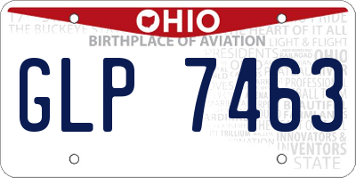OH license plate GLP7463