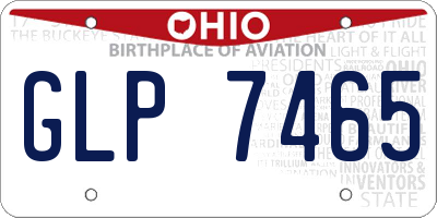 OH license plate GLP7465