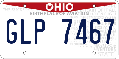 OH license plate GLP7467