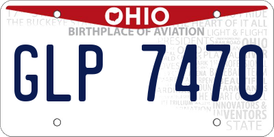 OH license plate GLP7470