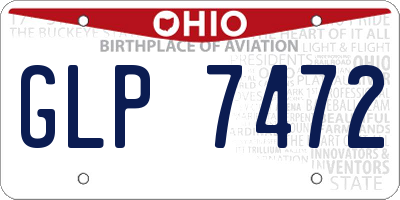 OH license plate GLP7472