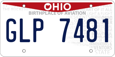 OH license plate GLP7481