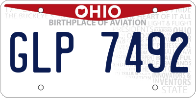OH license plate GLP7492