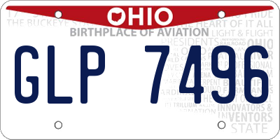 OH license plate GLP7496