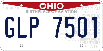 OH license plate GLP7501