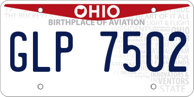 OH license plate GLP7502