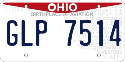 OH license plate GLP7514