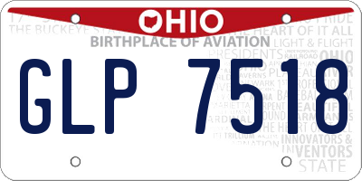 OH license plate GLP7518