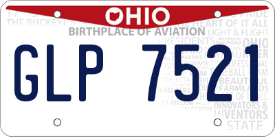OH license plate GLP7521
